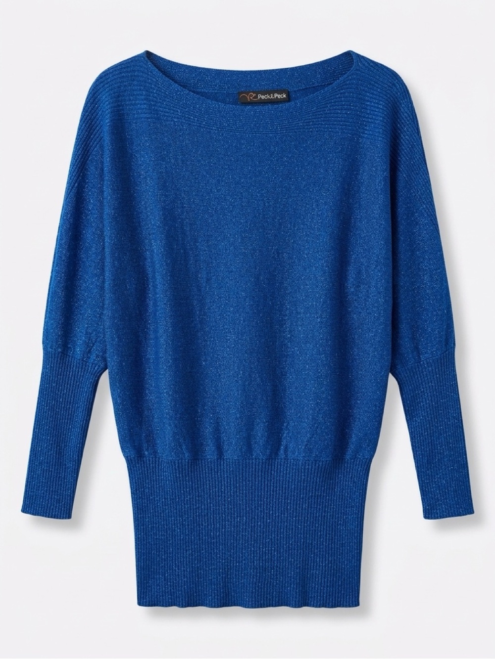 Peck & Peck Metallic Knit Sweater - Cobalt Blue